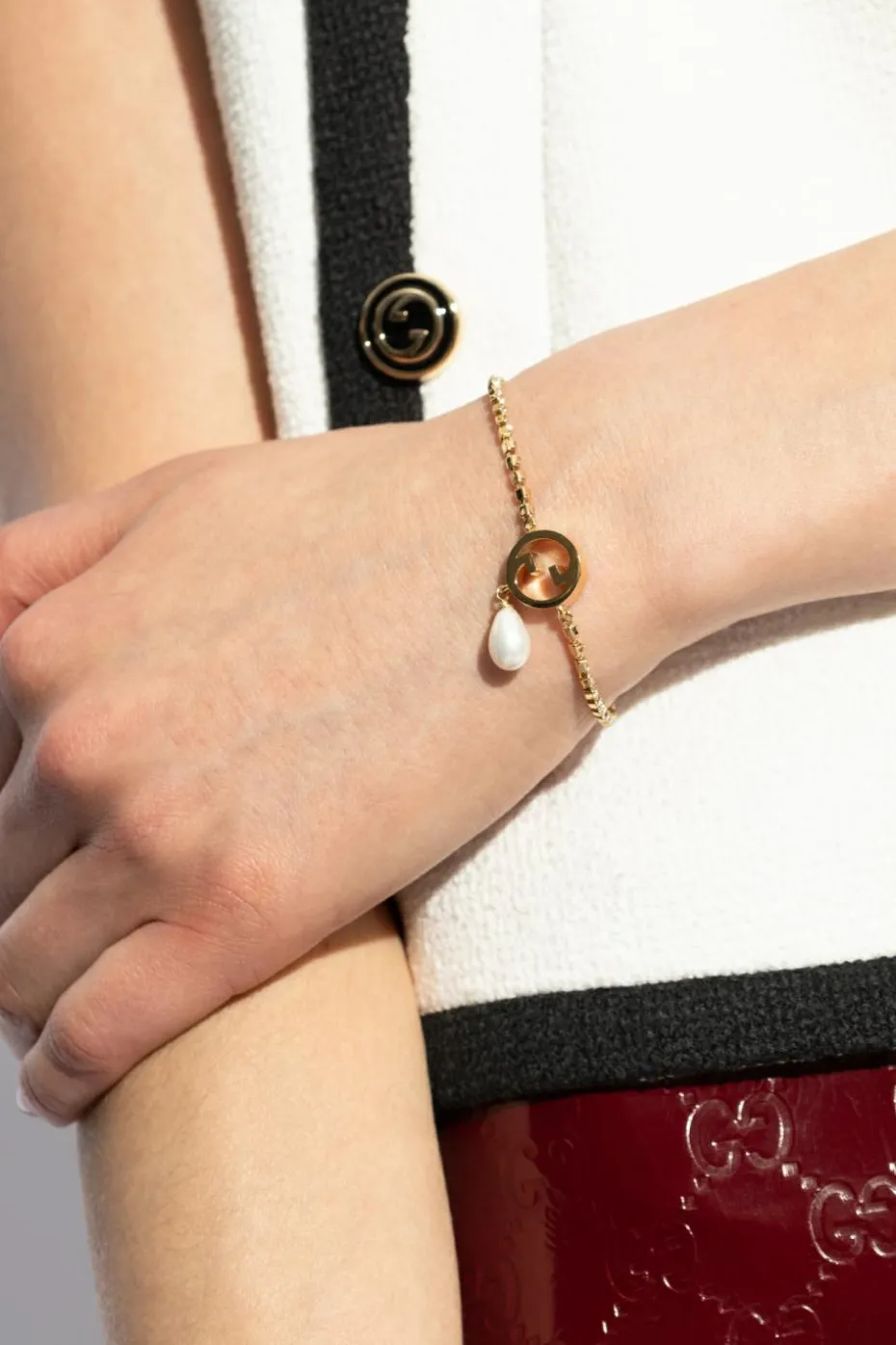 Gucci ZŁOTY Mosiężna bransoleta