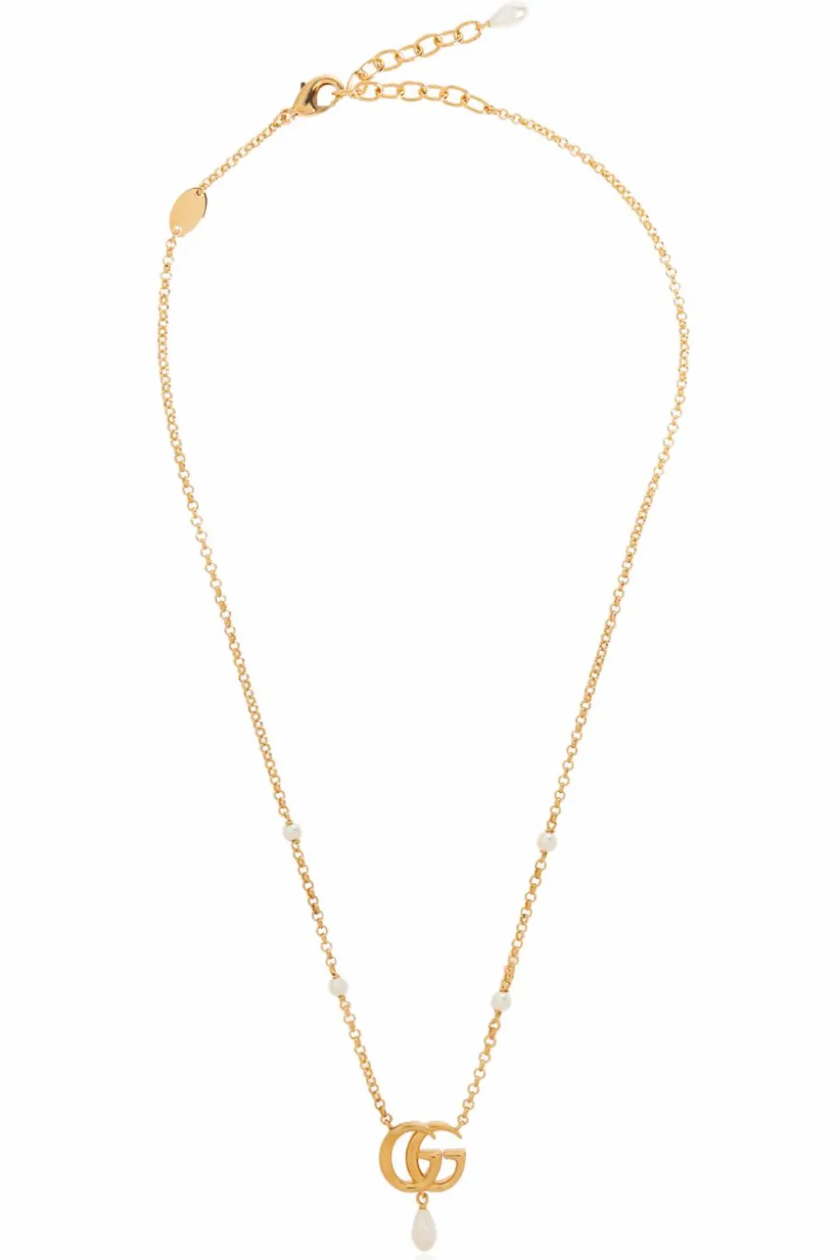 Gucci ZŁOTY Naszyjnik z zawieszką w kształcie logo
