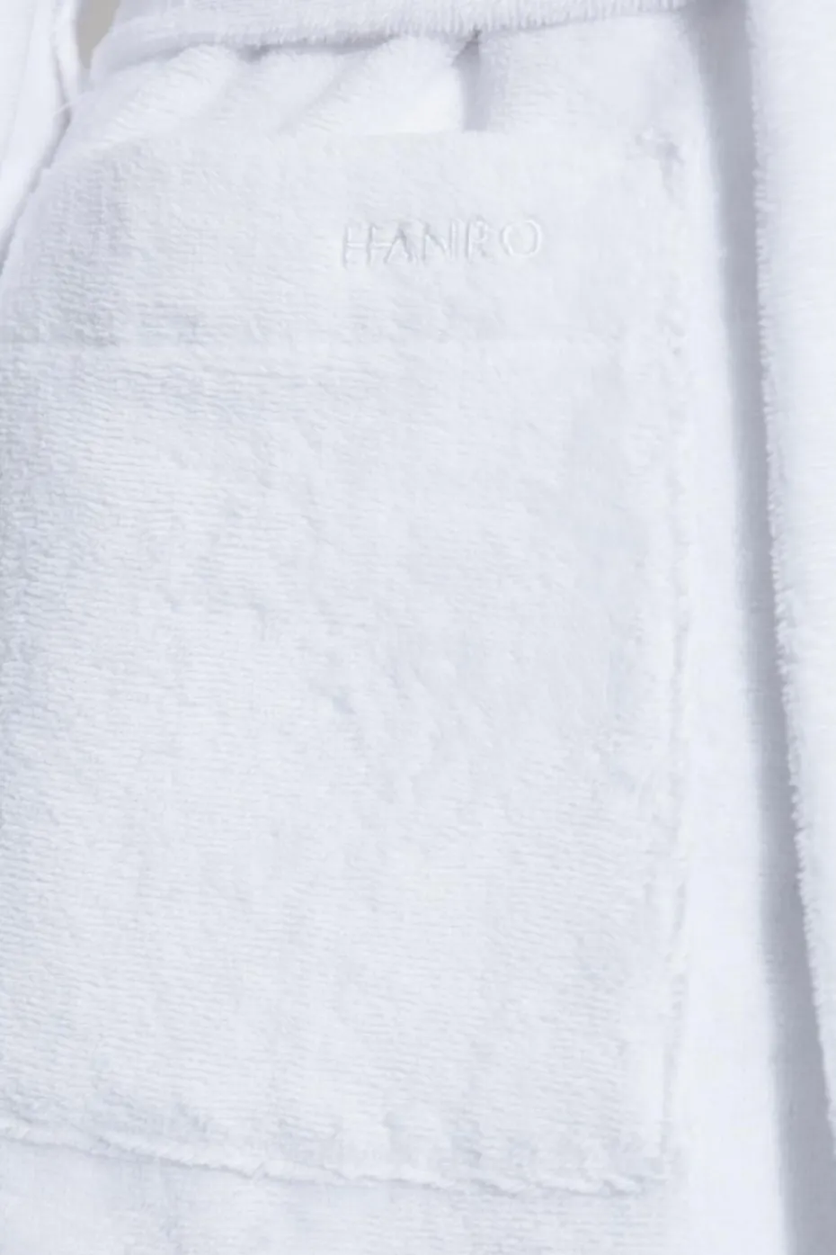 Hanro BIAŁY Bawełniany szlafrok z paskiem