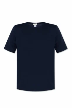 Hanro GRANATOWY T-shirt z okrągłym dekoltem