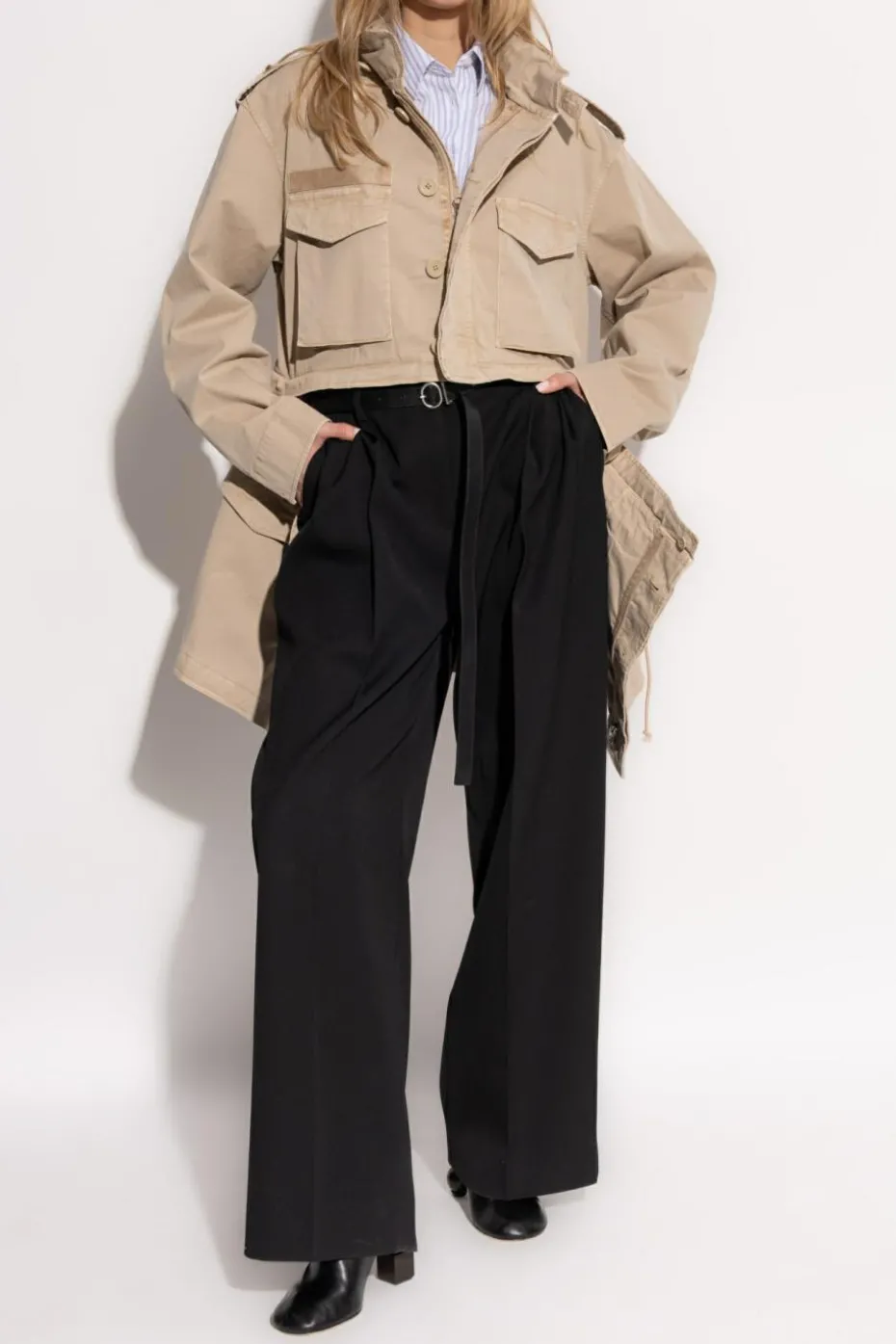 Helmut Lang beżowy Bawełniana parka