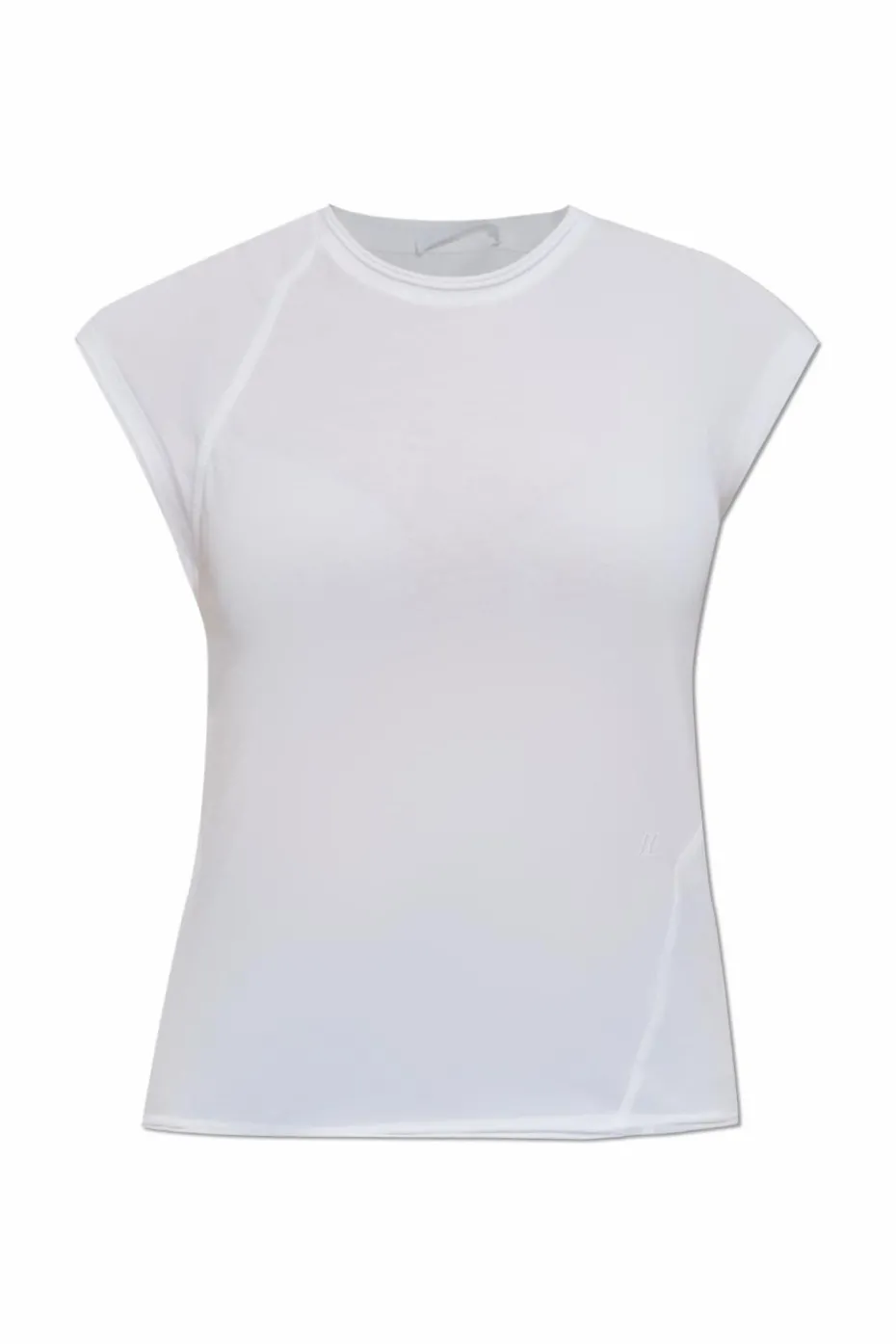 Helmut Lang BIAŁY T-shirt z surowym wykończeniem