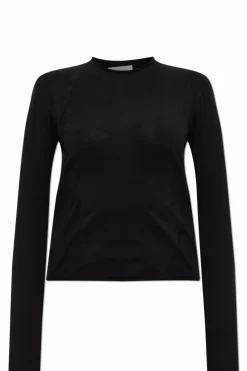 Helmut Lang CZARNY Top z wyszytym logo