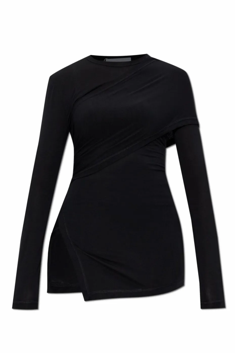 Helmut Lang CZARNY Top z rozcięciem