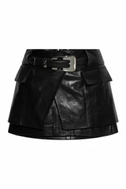 Iro CZARNY Skórzana spódnica `Yori`