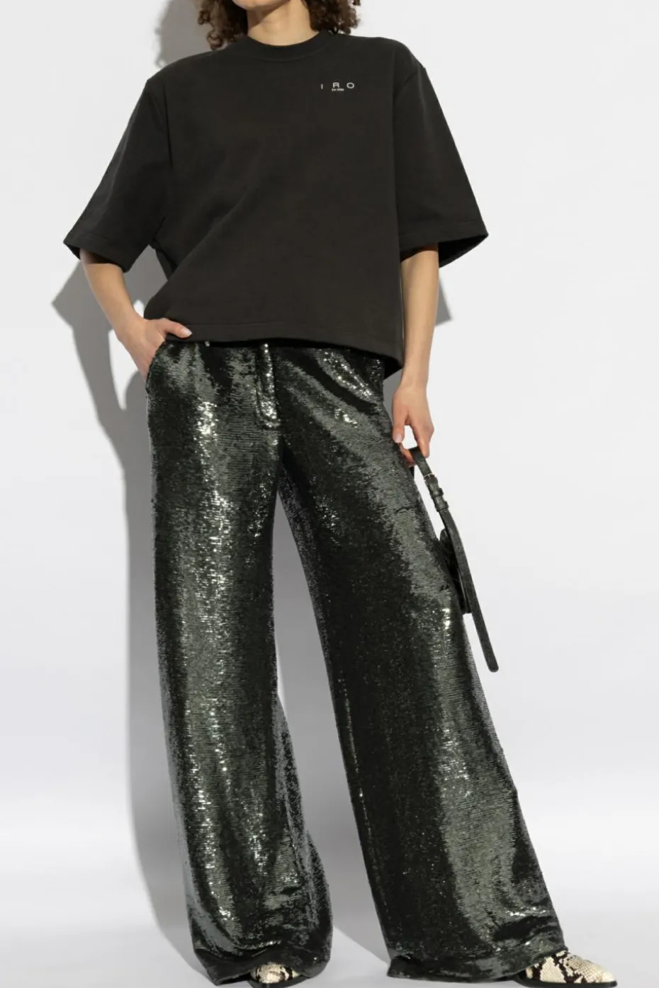 Iro CZARNY T-shirt `Chadie`