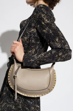 Isabel Marant beżowy Skórzana torba na ramię ‘Oscan Moon’