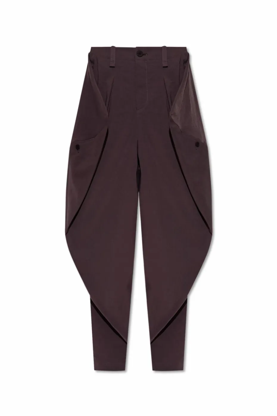 Issey Miyake FIOLETOWY Spodnie z kieszeniami
