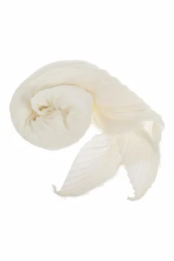Issey Miyake kremowy Plisowany szal