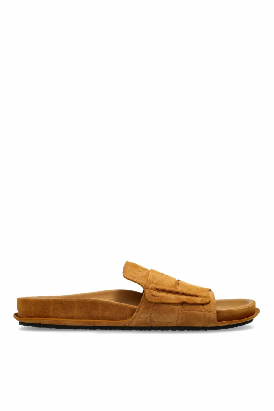 Jacquemus BRĄZOWY Skórzane klapki