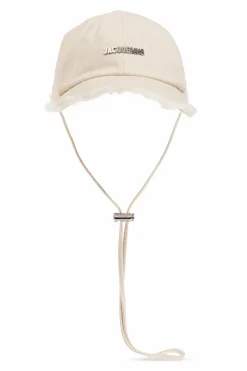 Jacquemus kremowy Czapka z daszkiem