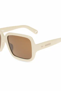 Jacquemus kremowy Okulary przeciwsłoneczne