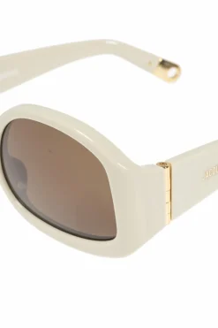 Jacquemus kremowy Okulary przeciwsłoneczne