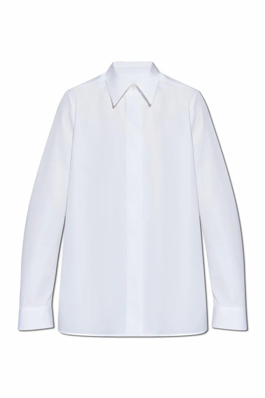 JIL SANDER BIAŁY Koszula z krytą plisą