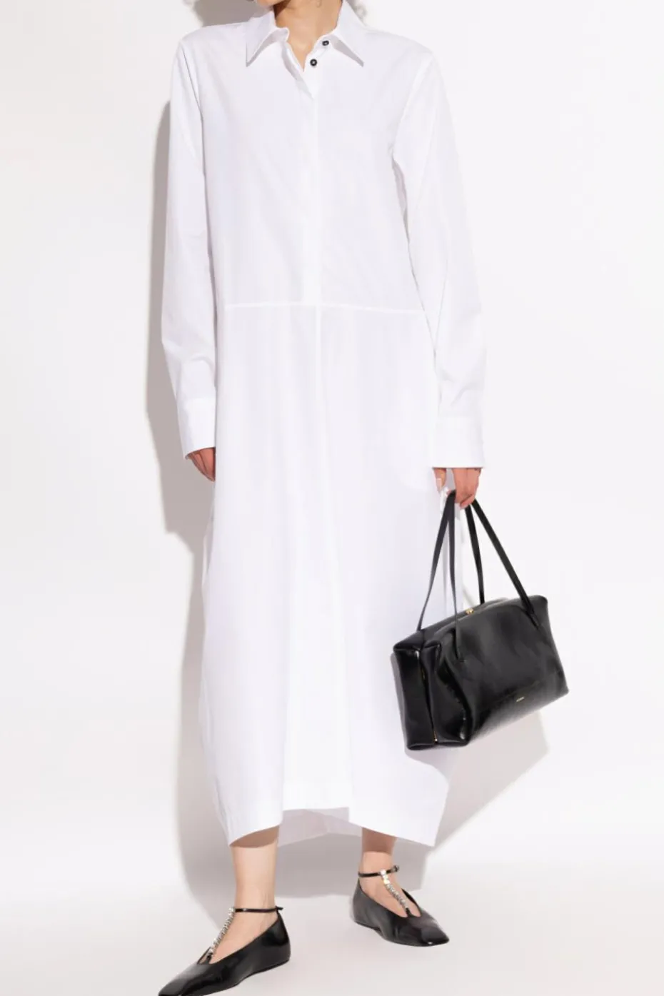 JIL SANDER BIAŁY Koszulowa sukienka