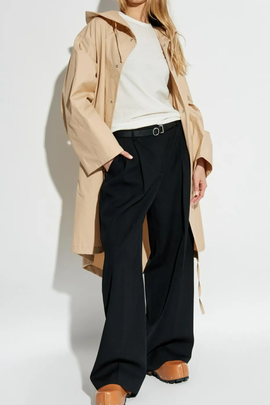 JIL SANDER+ BIAŁY T-shirt z logo