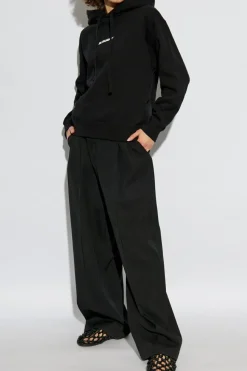 JIL SANDER+ CZARNY Bluza z kapturem