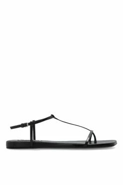 JIL SANDER CZARNY Skórzane sandały