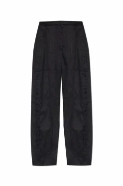 JIL SANDER CZARNY Spodnie z zapięciami