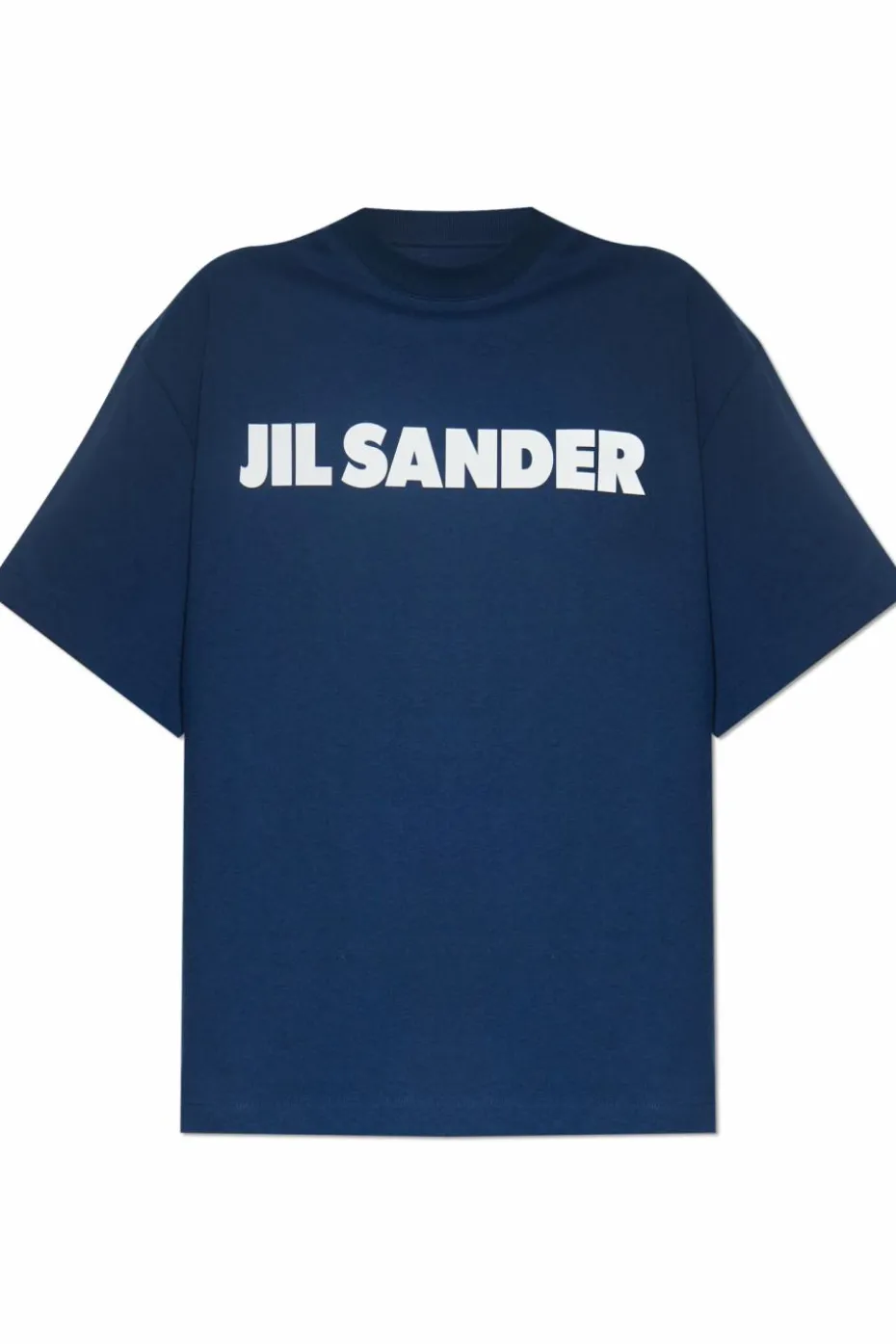 JIL SANDER GRANATOWY T-shirt z logo