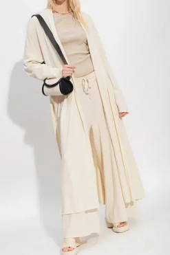 JIL SANDER+ kremowy Kaszmirowe spodnie