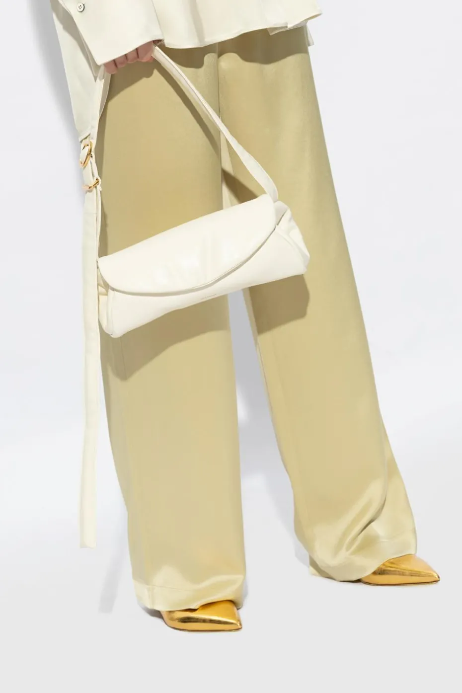 JIL SANDER kremowy Torba na ramię ‘Cannolo Small’