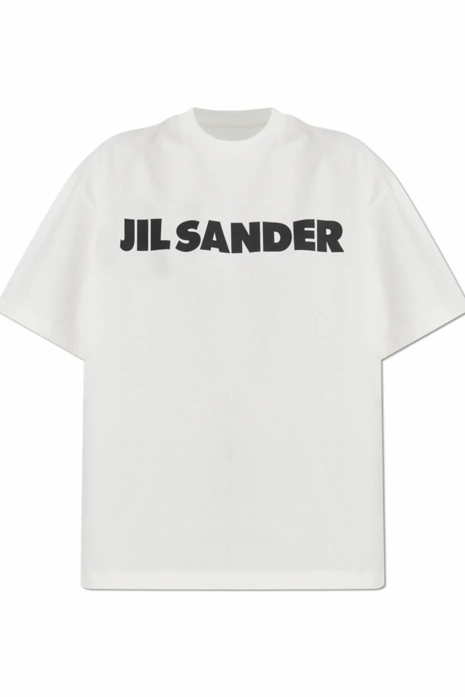 JIL SANDER kremowy T-shirt z nadrukowanym logo