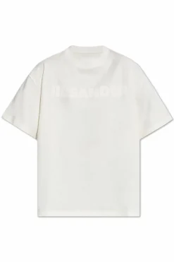 JIL SANDER kremowy T-shirt z logo