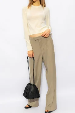 JIL SANDER+ kremowy Wełniany sweter