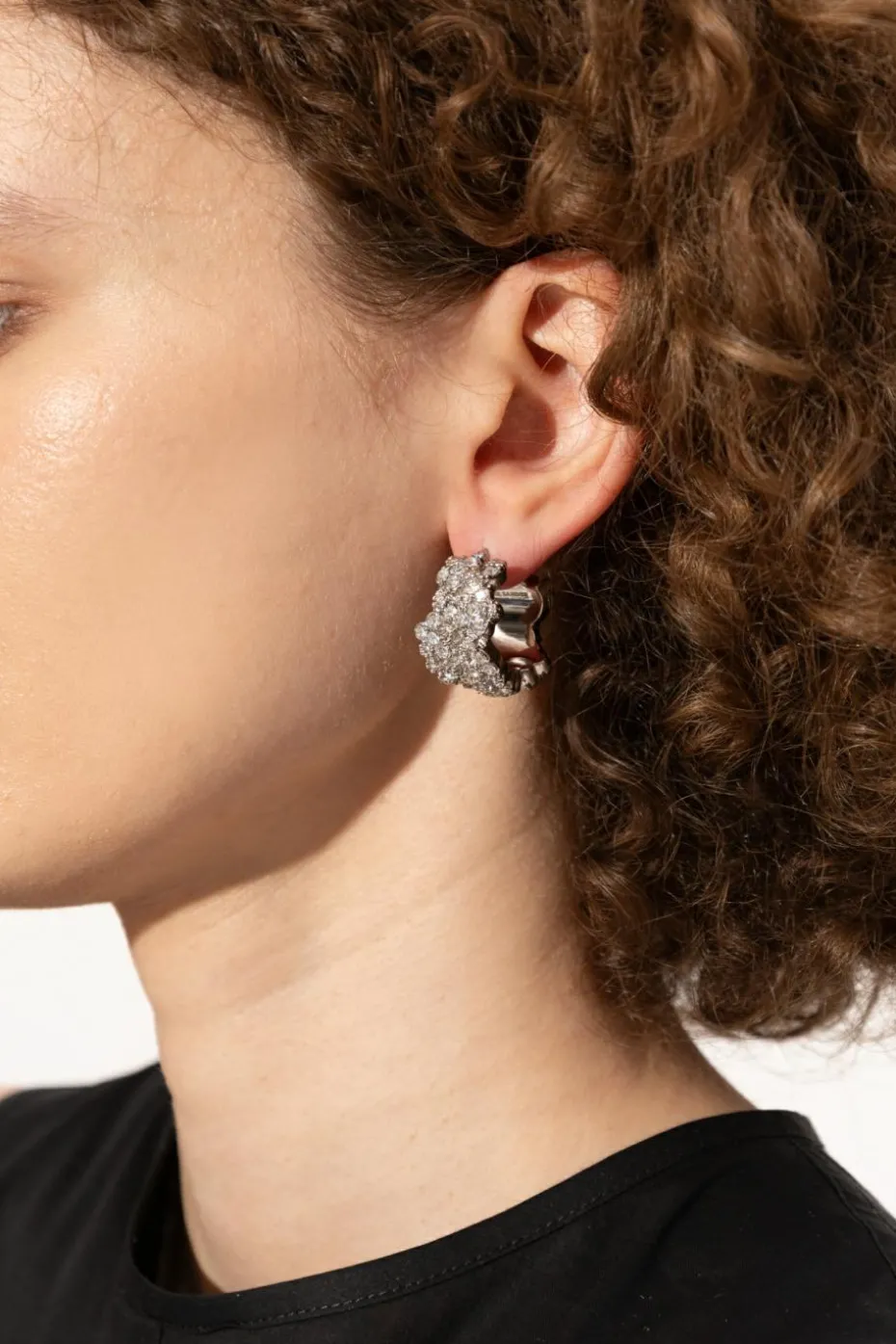 JIL SANDER SREBRNY Mosiężne kolczyki