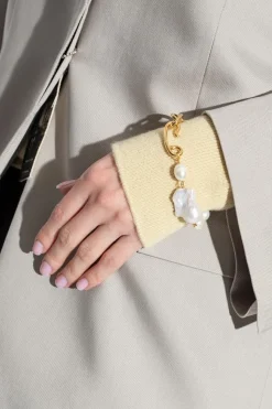 JIL SANDER ZŁOTY Bransoleta z perłami