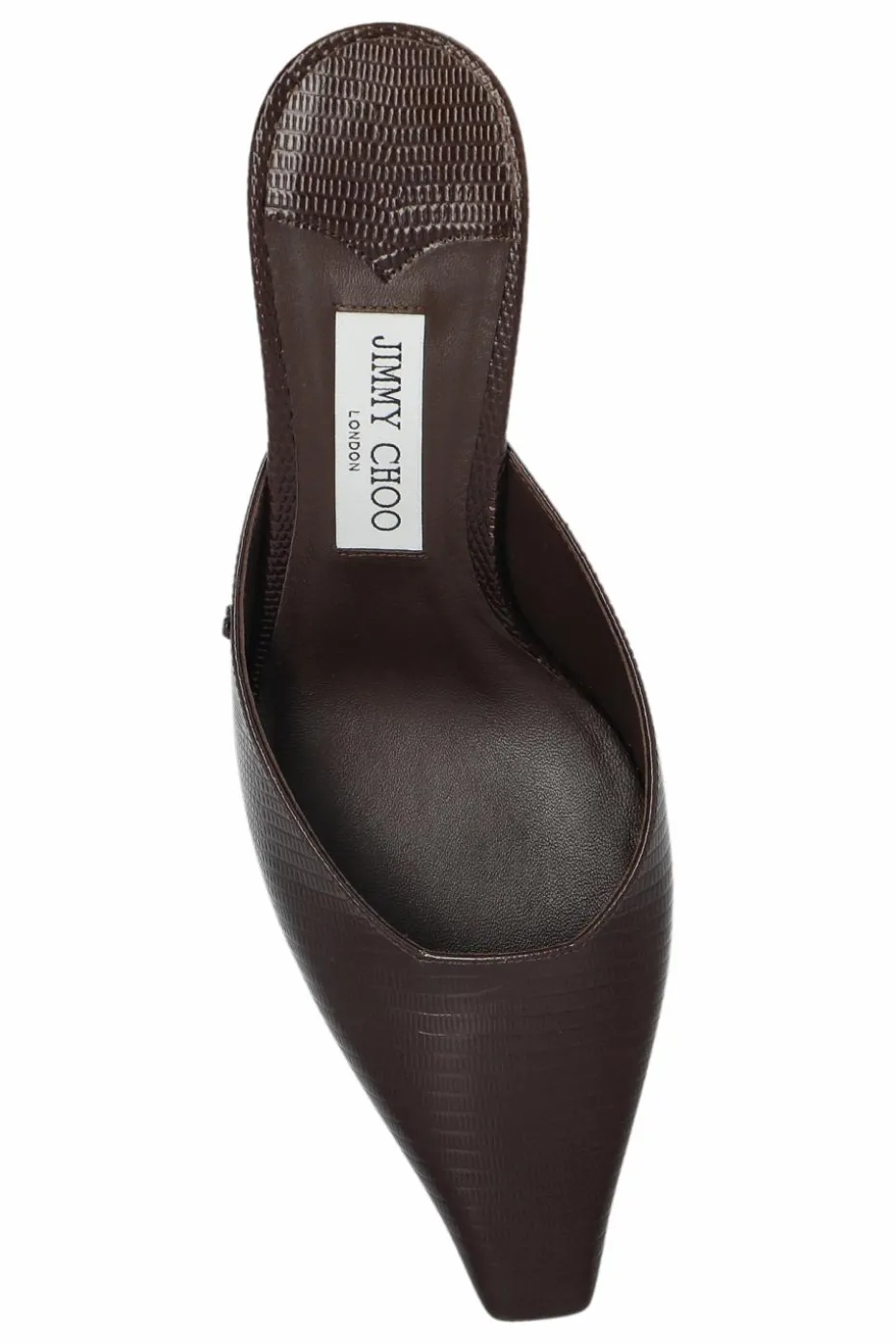 Jimmy Choo BRĄZOWY Klapki na obcasie `Vivi`
