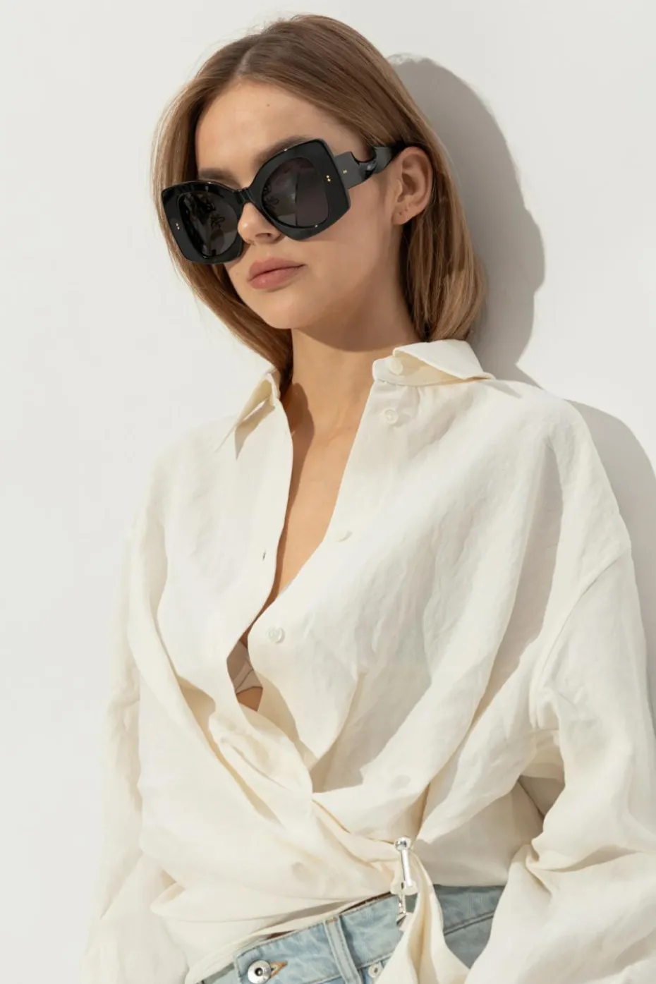 JW Anderson CZARNY Okulary przeciwsłoneczne