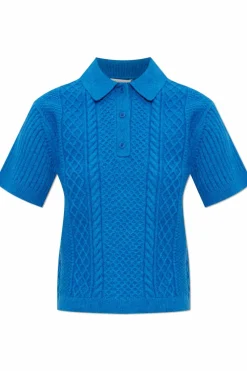 JW Anderson NIEBIESKI Top z kołnierzem
