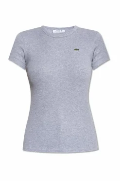 Lacoste SZARY T-shirt z logo