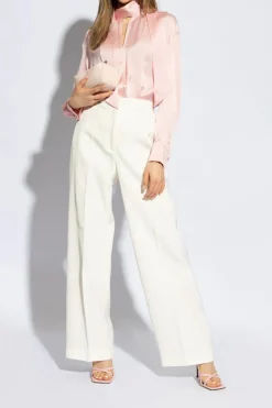 Lanvin RÓŻOWY Jedwabny top z wiązaniem pod szyją