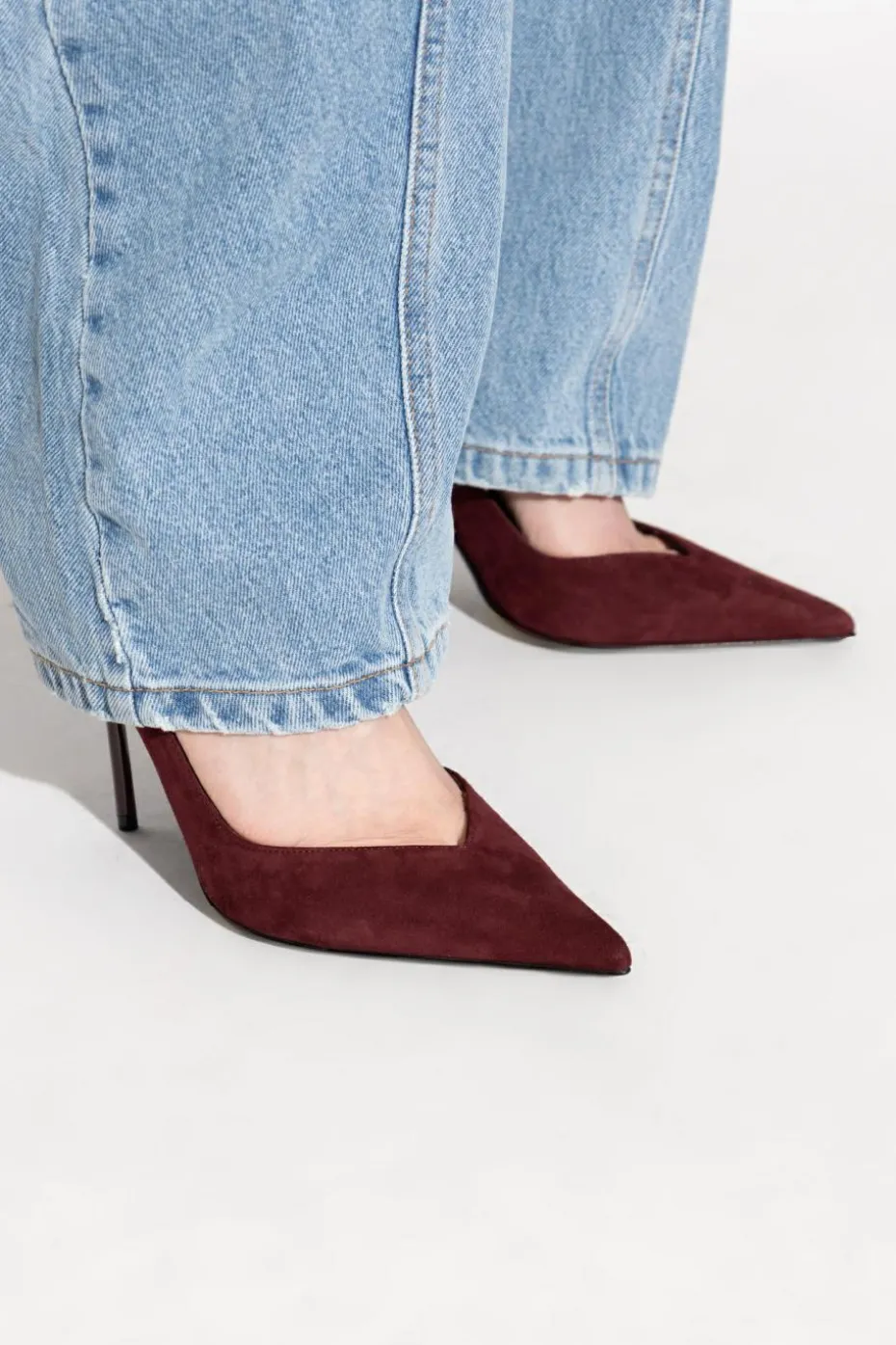 Le Silla BORDO Zamszowe szpilki `Deco Petalo`