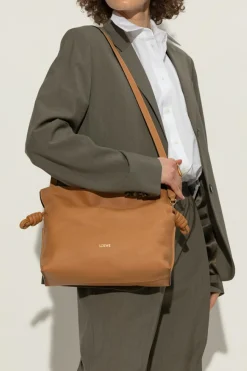 Loewe BRĄZOWY Torba do ręki `Flameno Medium`