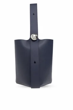 Loewe GRANATOWY Torba na ramię `Pebble Medium` typu `bucket`