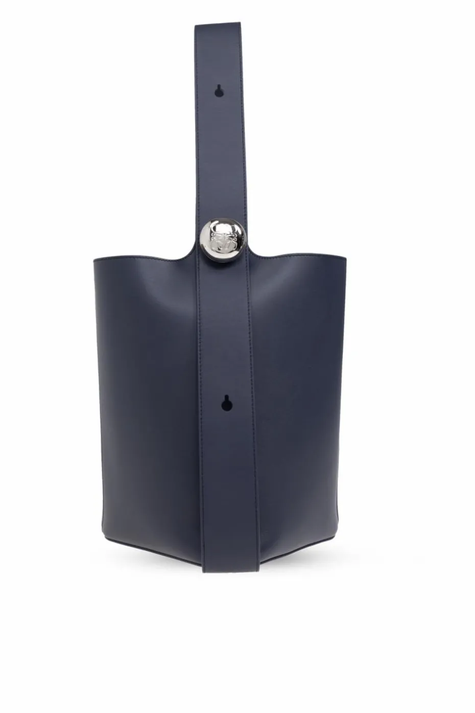 Loewe GRANATOWY Torba na ramię `Pebble Medium` typu `bucket`