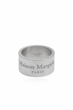 Maison Margiela SREBRNY Pierścień z logo
