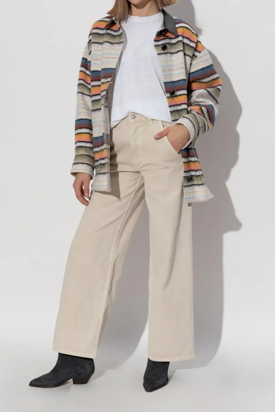 Marant Etoile BIAŁY T-shirt `Zewel`