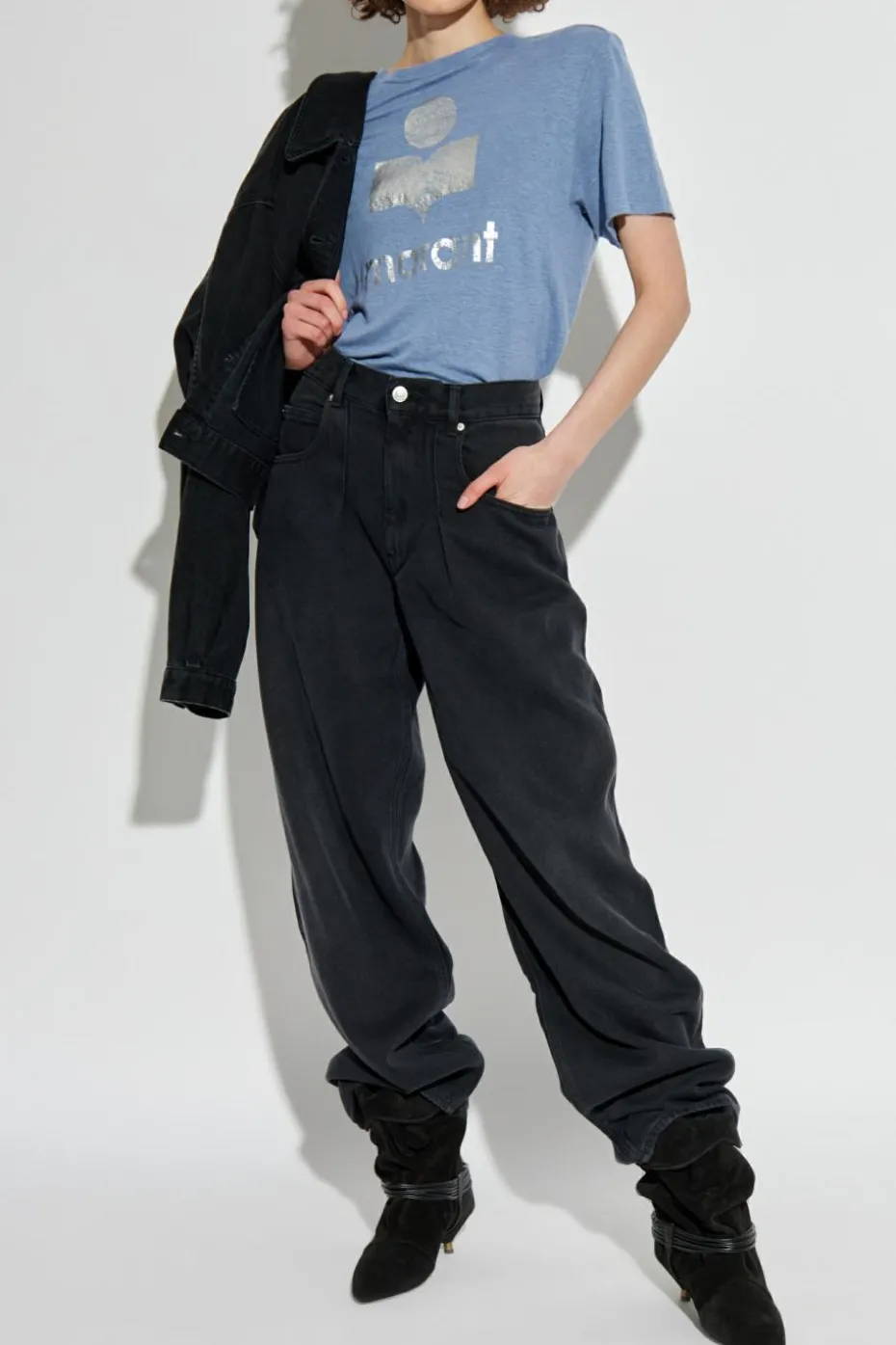 Marant Etoile NIEBIESKI T-shirt `Zewel`