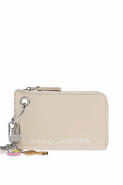 Marc Jacobs kremowy Skórzane etui z brelokiem