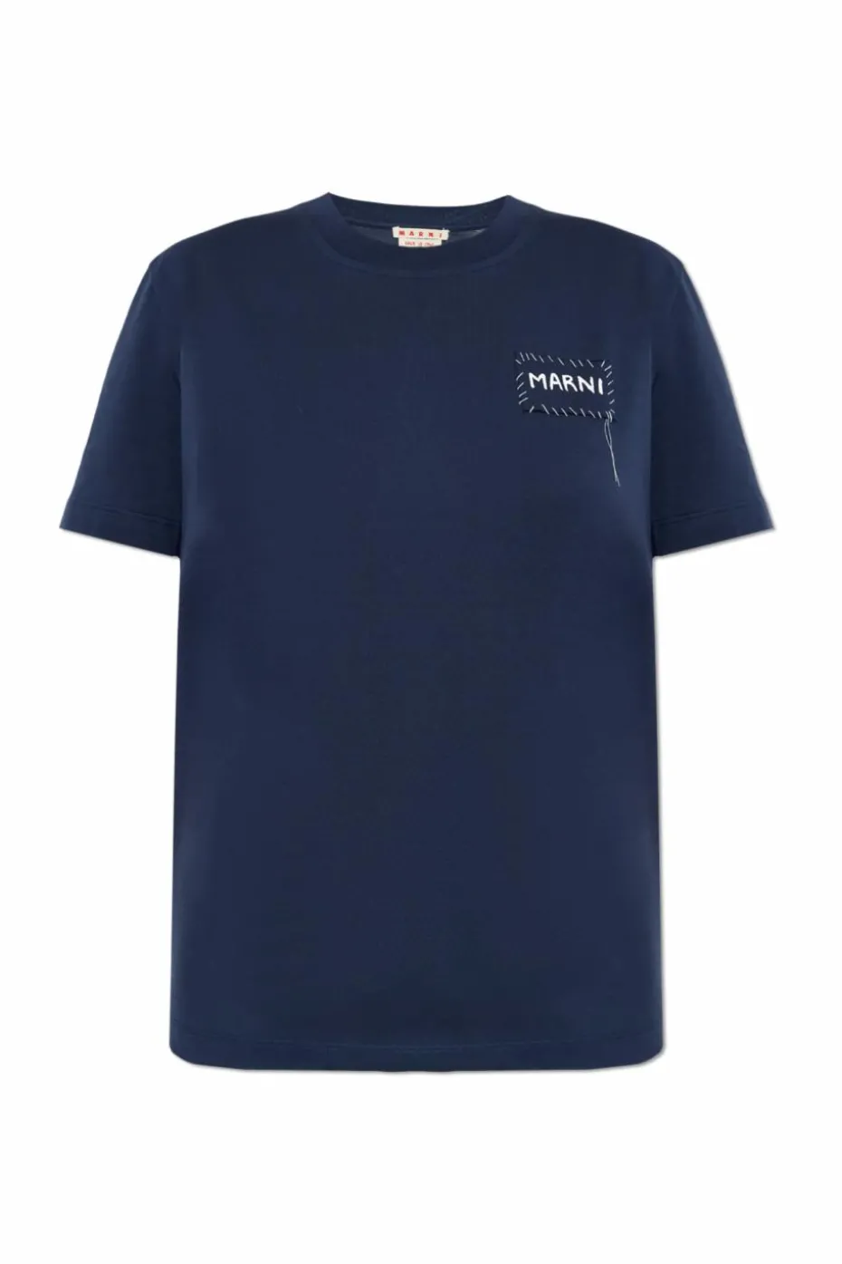 Marni GRANATOWY T-shirt z logo