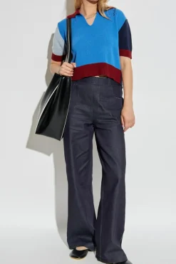 Marni NIEBIESKI Kaszmirowy top