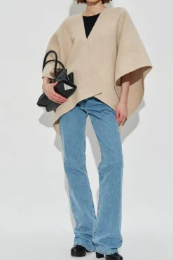 Max Mara beżowy Ponczo `Serra`