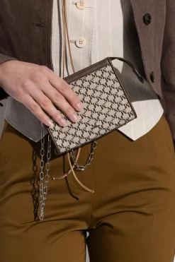 Max Mara beżowy Saszetka z monogramem