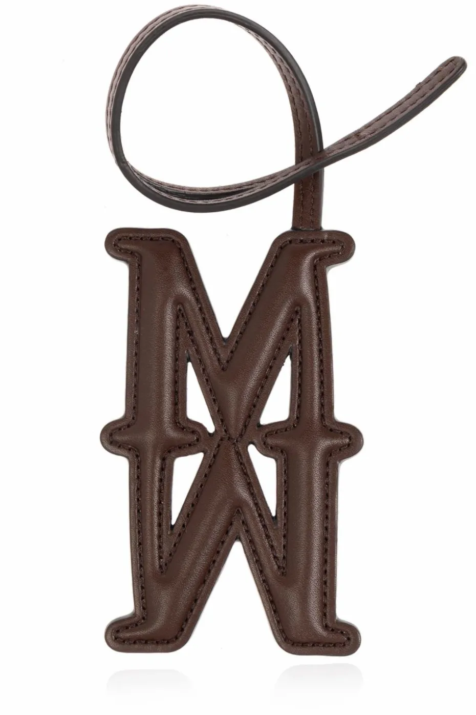 Max Mara BRĄZOWY Skórzana zawieszka `Mmcharm`