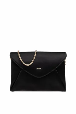 Max Mara CZARNY Satynowa kopertówka 'Envelope`
